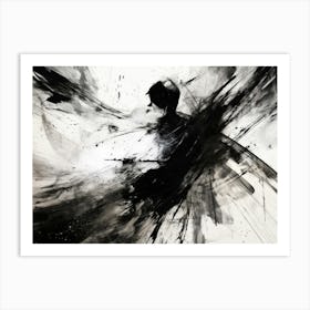 Unseen Forces Abstract Black And White 6 Art Print