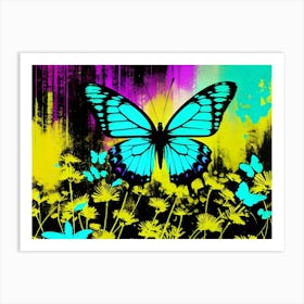 Butterfly And Flowers 10 Art Print