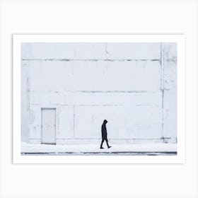 Person Walking In The Snow Art Print