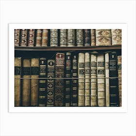 Old Books On A Shelf Library Reading Education Art Print