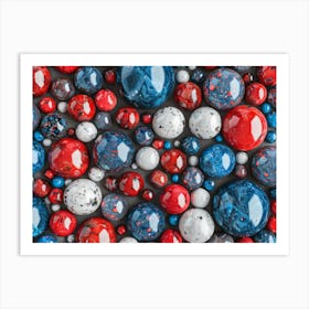 Red White And Blue Marbles 1 Art Print