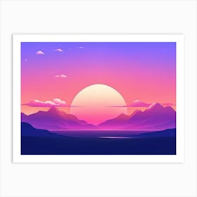 Sunset In The Mountains 12 Art Print