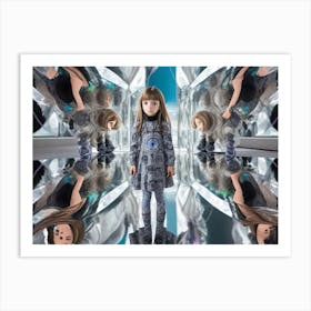 Girl In A Mirror 1 Art Print