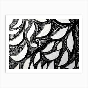 Abstract Black And White Drawing Art Print