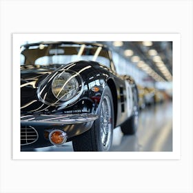 Black Retro Sportscar Art Print