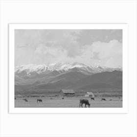 Pasture And Snow Covered Uinta Mountains In The Spring, Heber, Utah By Russell Lee Art Print