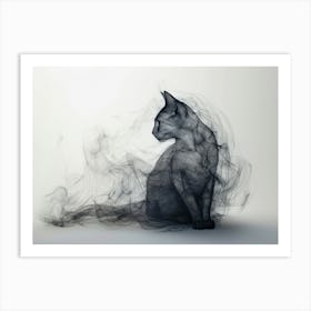 Smoke Cat Art Print