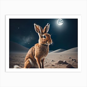 Lunar Space Hare Art Print