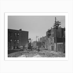 Vacant Lots And Apartment Buildings In African American Section Of Chicago, Illinois By Russell Lee Art Print