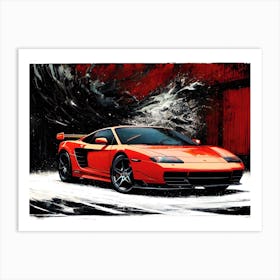 Orange Sports Car 2 Art Print