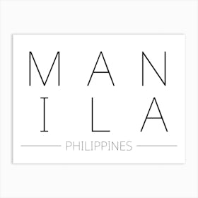 Manila Philippines Typography City Country Word Art Print