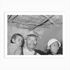 Mexican Father, Daughter And Grandchild In Shack Home, San Antonio, Texas By Russell Lee Art Print