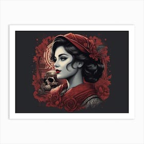 Girl In Red Art Print