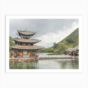 Traditional Chinese architecture in Lijiang in Yunnan Art Print