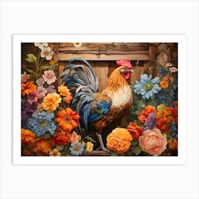 Rooster On The Farm 2 Art Print