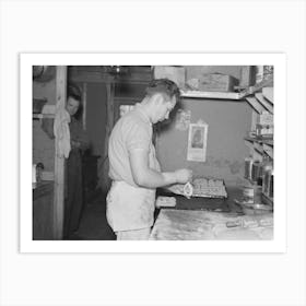 Camp Cook Making Rolls, Logging Camp Near Effie, Minnesota By Russell Lee Art Print