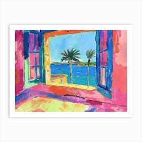 Menorca From The Window View Painting 2 Art Print