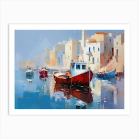 Boats In The Harbor 7 Art Print