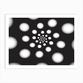 White Spiral Dots Art Print