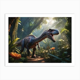 Dinosaur In The Jungle Art Print