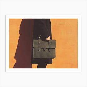 Portrait Of A Woman Holding A Briefcase Art Print