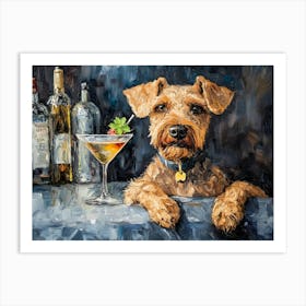 Airedale Welshie At The Bar 5 Art Print