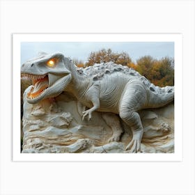 3d Dinosaur Made of Stone 1 Art Print