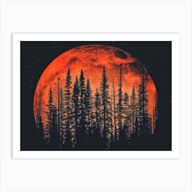 Full Moon In The Forest Art Print