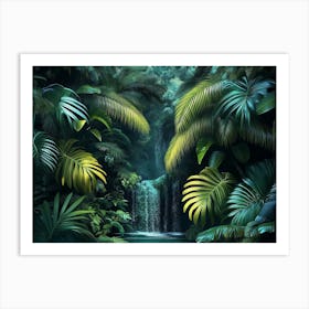 Waterfall In The Jungle Art Print