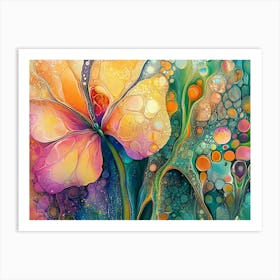 Flutterby Butterflower Art Print