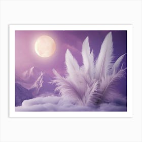 White Feathers In The Sky Art Print