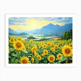 Sunflower Field 1 Art Print