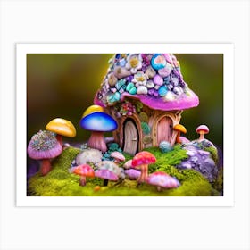 Blue Fairy House  Art Print