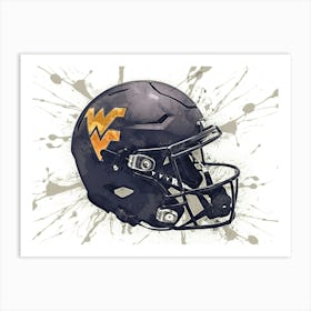 West Virginia Mountaineers NCAA Helmet Poster 3 Art Print