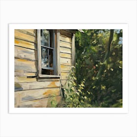 Corner Of The Old Wooden House - expressionism 1 Art Print