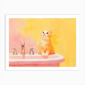 Bathroom Cats 4 Art Print