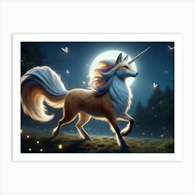 Magical Unicorn-Fox Fantasy Art Print