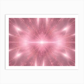 Abstract Background With Glowing Pink Lines Radiating Outward From A Central Point, Creating A Starburst Effect Art Print