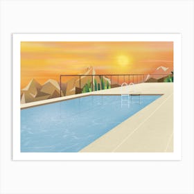 Poolside Sunsets Art Print