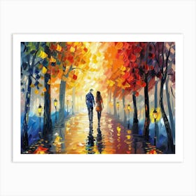 Couple Walking In The Park 1 Art Print