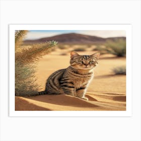 cat in the Desert 1 Art Print