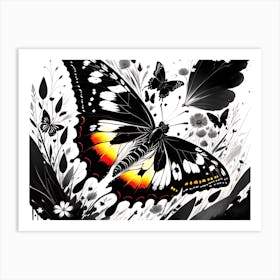 Black And White Butterfly Art Print