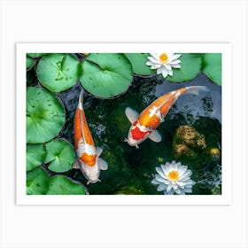 Koi Fish On Acrylic 3 Art Print