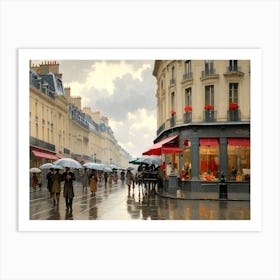 Rainy Day On The Rue De Rivoli Art Print