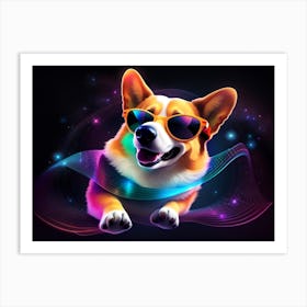 Corgi In Sunglasses 16 Art Print