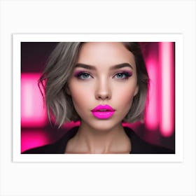 Bright Pink Lips Art Print