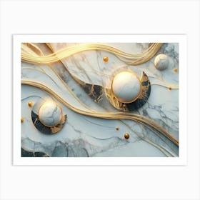 Abstract Gold Marble Background 2 Art Print