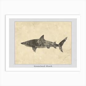 Greenland Shark Silhouette 2 Poster Art Print