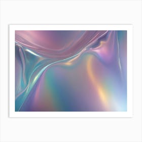 Abstract Background Of Flowing, Iridescent Liquid Or Fabric With A Pearlescent Sheen Art Print