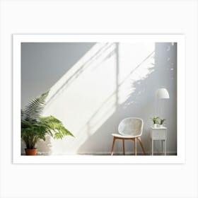 Nature Pattern White Sunshine Overlay Elegant Fern Abstract Blank Light Natural Room Pla (1) 2 Art Print